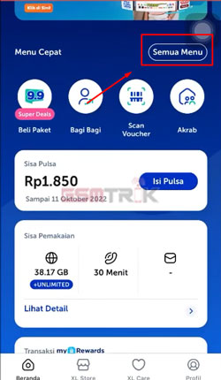 2 Tap Semua Menu