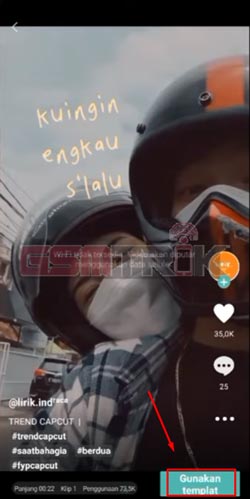 3 Klik Gunakan Templat