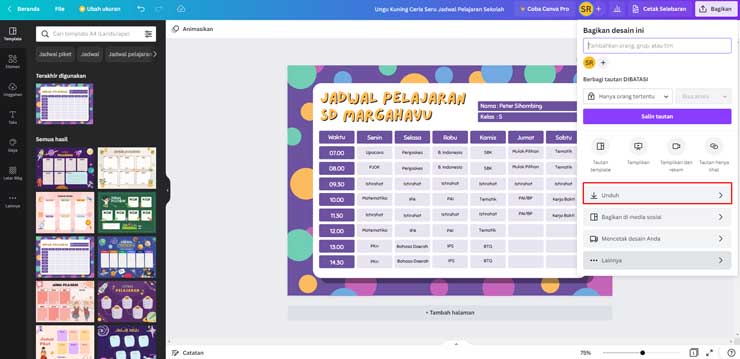 cara membuat jadwal pelajaran aesthetic