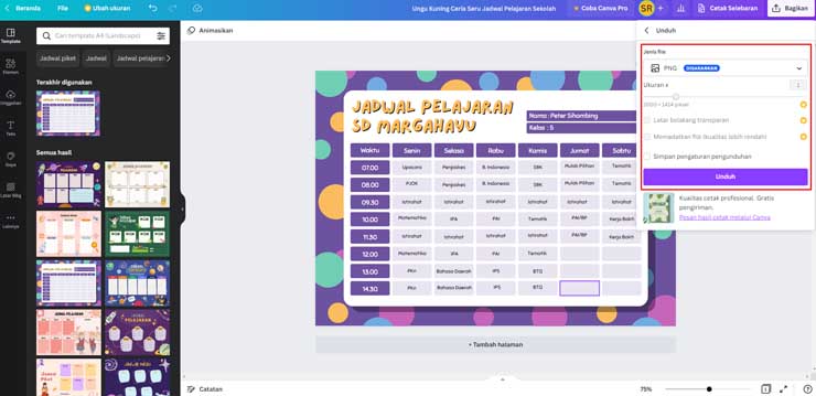 desain jadwal