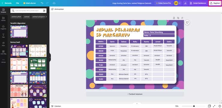 mengisi jadwal