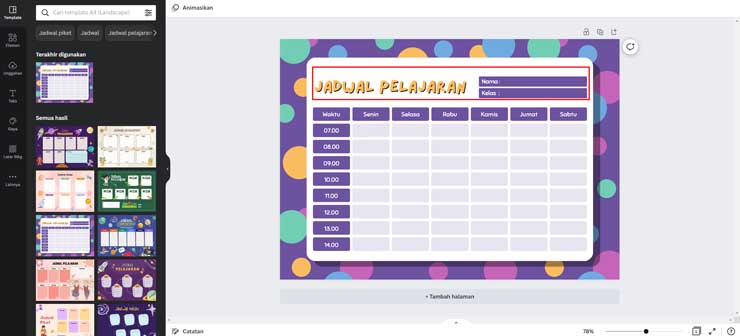 template jadwal pelajaran aesthetic