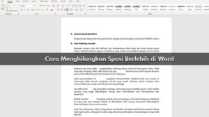 Cara Menghilangkan Spasi Berlebih di Word