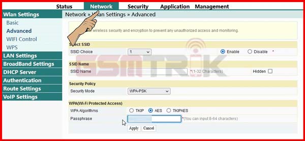 Pilih Menu Network