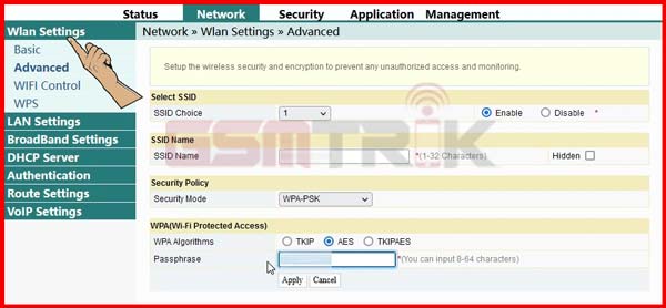 Pilih WLAN Settings