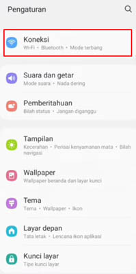 pengaturan jaringan samsung