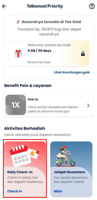 program daily check in telkomsel hilang