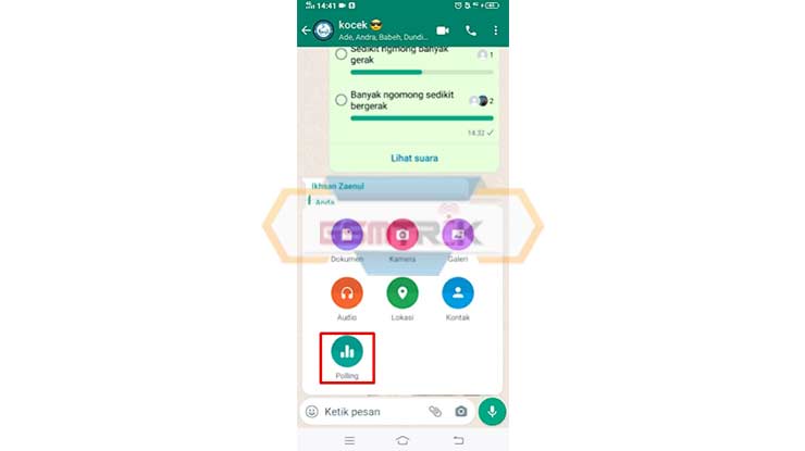 3. Pilih Menu Polling WA di Android Untuk Cara Buat