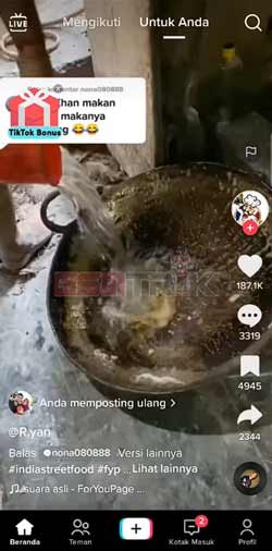 2. Temukan Video yang di Repost