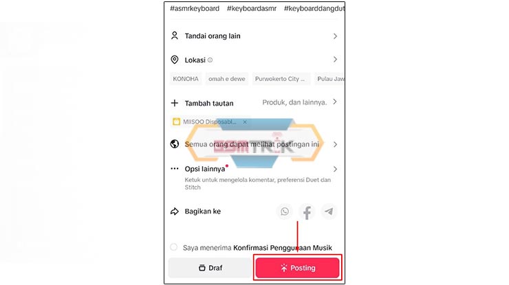 Posting Video di TikTok