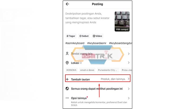 Tekan Tombol Tambah Tautan