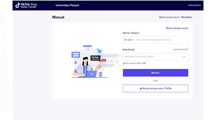 Login Lewat Situs TikTok Shop Seller Center
