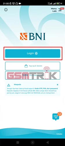 Cara Beli Pulsa di BNI Mobile Tap Login