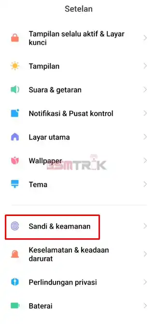 Pilih Sandi & Keamanan